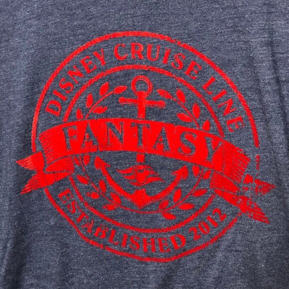 Disney Cruise Line T Shirt Mens XXL Navy Red Fantasy Graphic Short Sleeve Logo - Picture 5 of 5